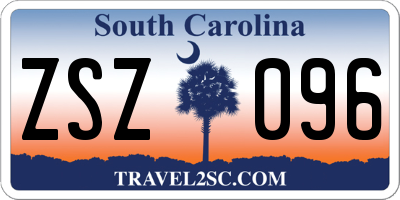 SC license plate ZSZ096