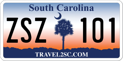 SC license plate ZSZ101