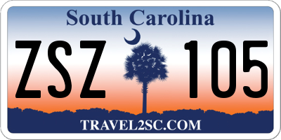 SC license plate ZSZ105