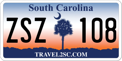 SC license plate ZSZ108