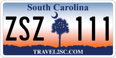 SC license plate ZSZ111