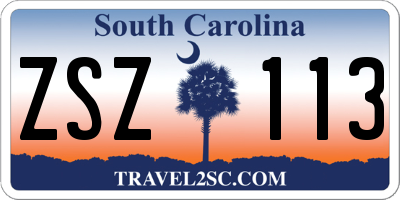 SC license plate ZSZ113