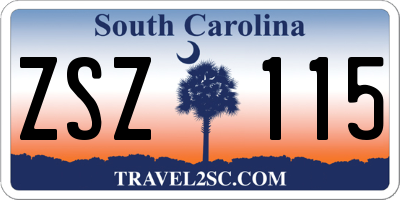 SC license plate ZSZ115