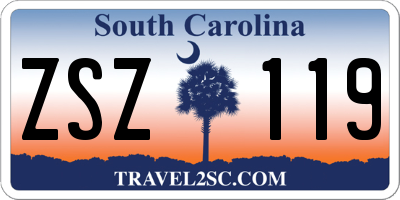 SC license plate ZSZ119