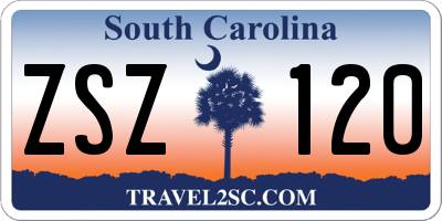 SC license plate ZSZ120