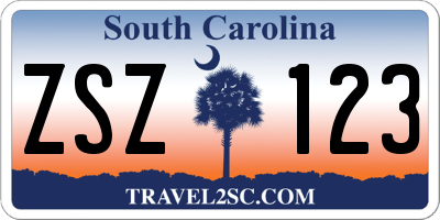 SC license plate ZSZ123