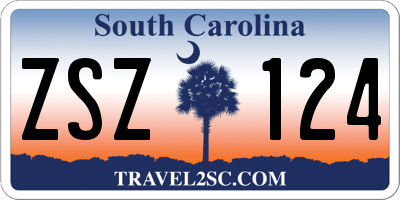 SC license plate ZSZ124