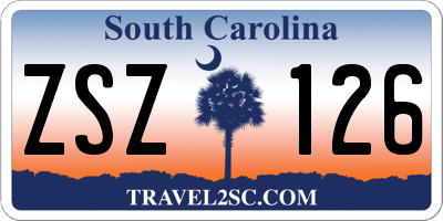 SC license plate ZSZ126