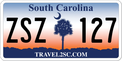 SC license plate ZSZ127