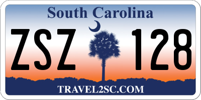 SC license plate ZSZ128
