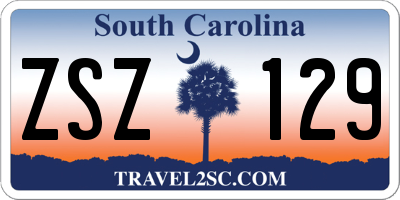 SC license plate ZSZ129