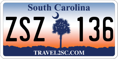 SC license plate ZSZ136