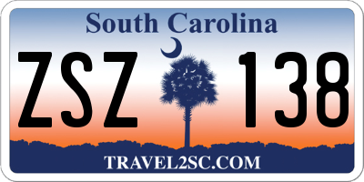 SC license plate ZSZ138