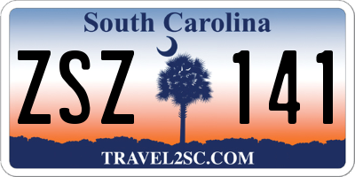 SC license plate ZSZ141