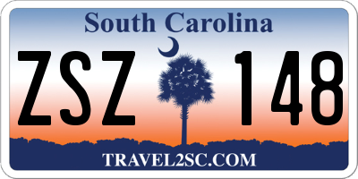 SC license plate ZSZ148