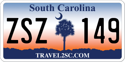 SC license plate ZSZ149