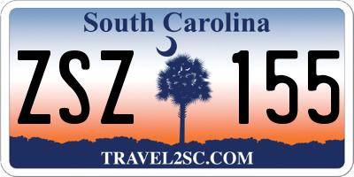 SC license plate ZSZ155