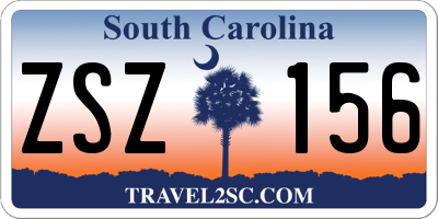 SC license plate ZSZ156