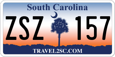 SC license plate ZSZ157