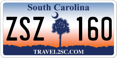 SC license plate ZSZ160