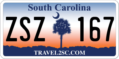 SC license plate ZSZ167