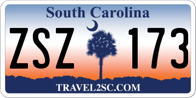 SC license plate ZSZ173