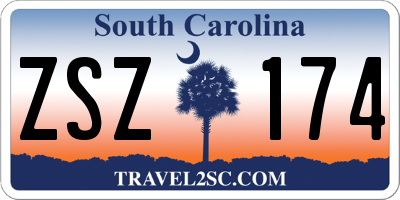 SC license plate ZSZ174