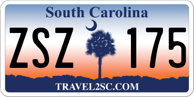 SC license plate ZSZ175