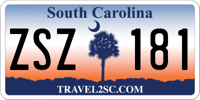 SC license plate ZSZ181