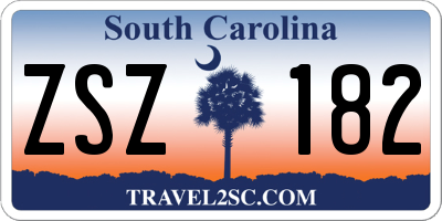SC license plate ZSZ182