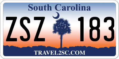 SC license plate ZSZ183
