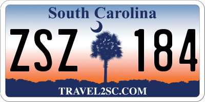 SC license plate ZSZ184