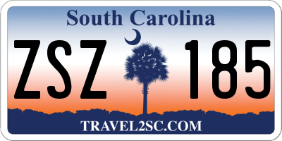 SC license plate ZSZ185