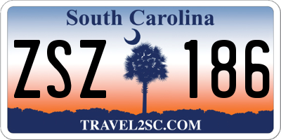 SC license plate ZSZ186