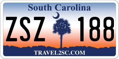 SC license plate ZSZ188