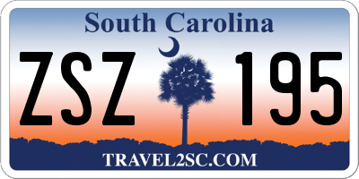 SC license plate ZSZ195