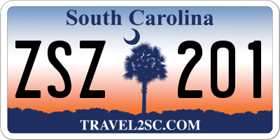 SC license plate ZSZ201