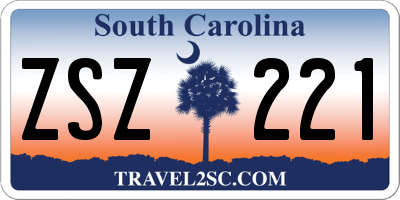 SC license plate ZSZ221