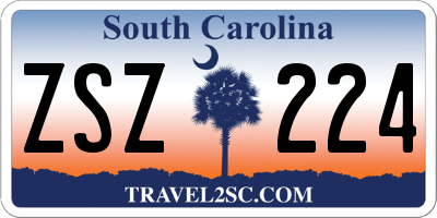 SC license plate ZSZ224