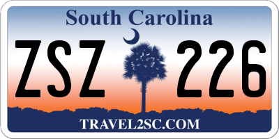 SC license plate ZSZ226