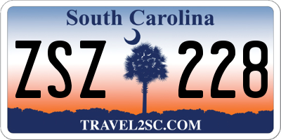 SC license plate ZSZ228