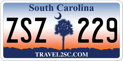 SC license plate ZSZ229