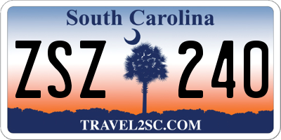 SC license plate ZSZ240