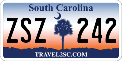 SC license plate ZSZ242