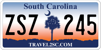 SC license plate ZSZ245