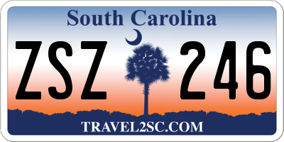 SC license plate ZSZ246