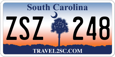 SC license plate ZSZ248