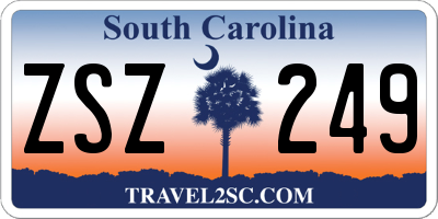 SC license plate ZSZ249