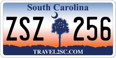 SC license plate ZSZ256
