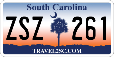 SC license plate ZSZ261